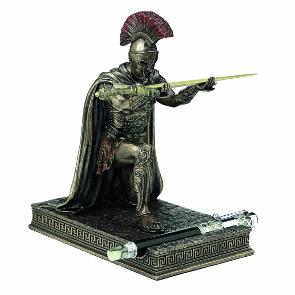 Statuette Centurion Romain Couteau à Papier et Porte-Stylo