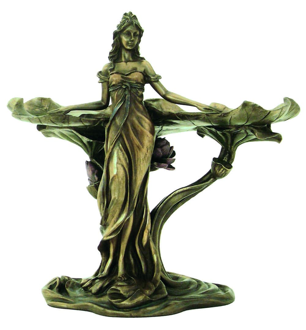 Statuette "Dame des Nénuphars" en Résine - Sculpture Art Nouveau