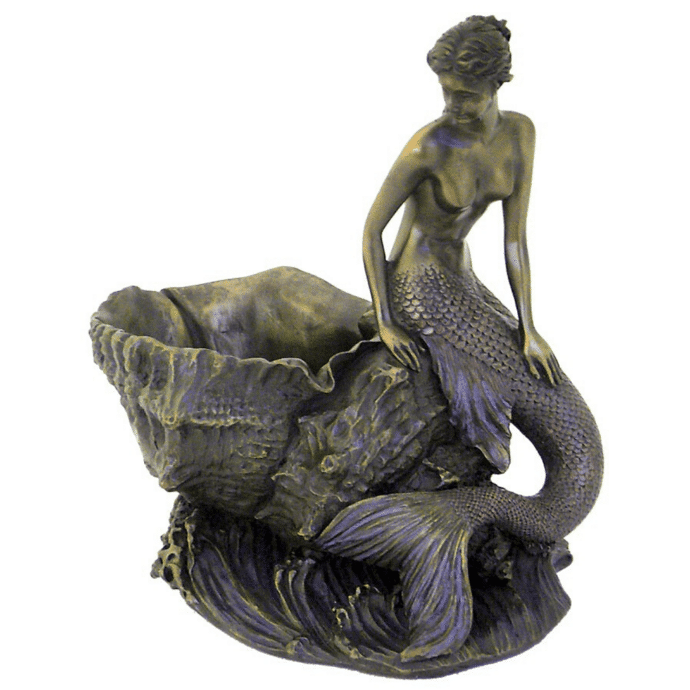 Figurine - Créature moitié-femme et moitié-poisson sur un coquillage