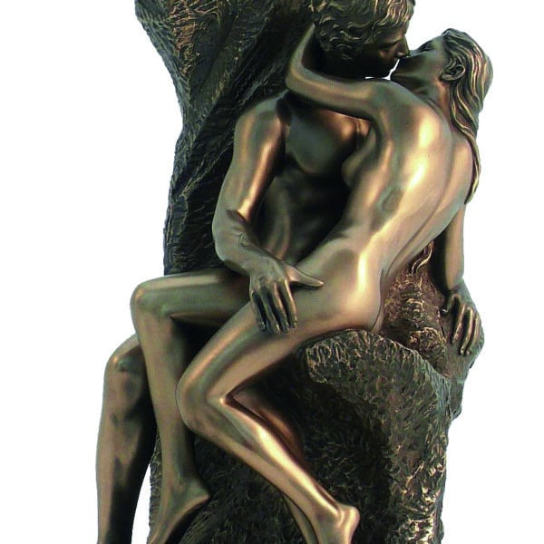 Statuette en Resine Finition Bronze "Le Baiser" - Sculpture Romantique d'Art Classique