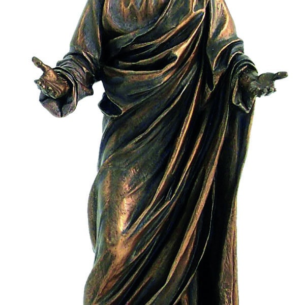 Statuette en Resine Finition Bronze de Jésus-Christ – Sculpture Religieuse 31 cm