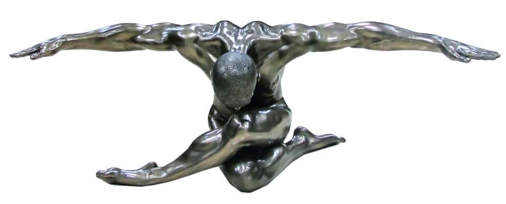 Sculpture Contemporaine en Résine Finition Bronze - Statuette Athlétique de 137 cm