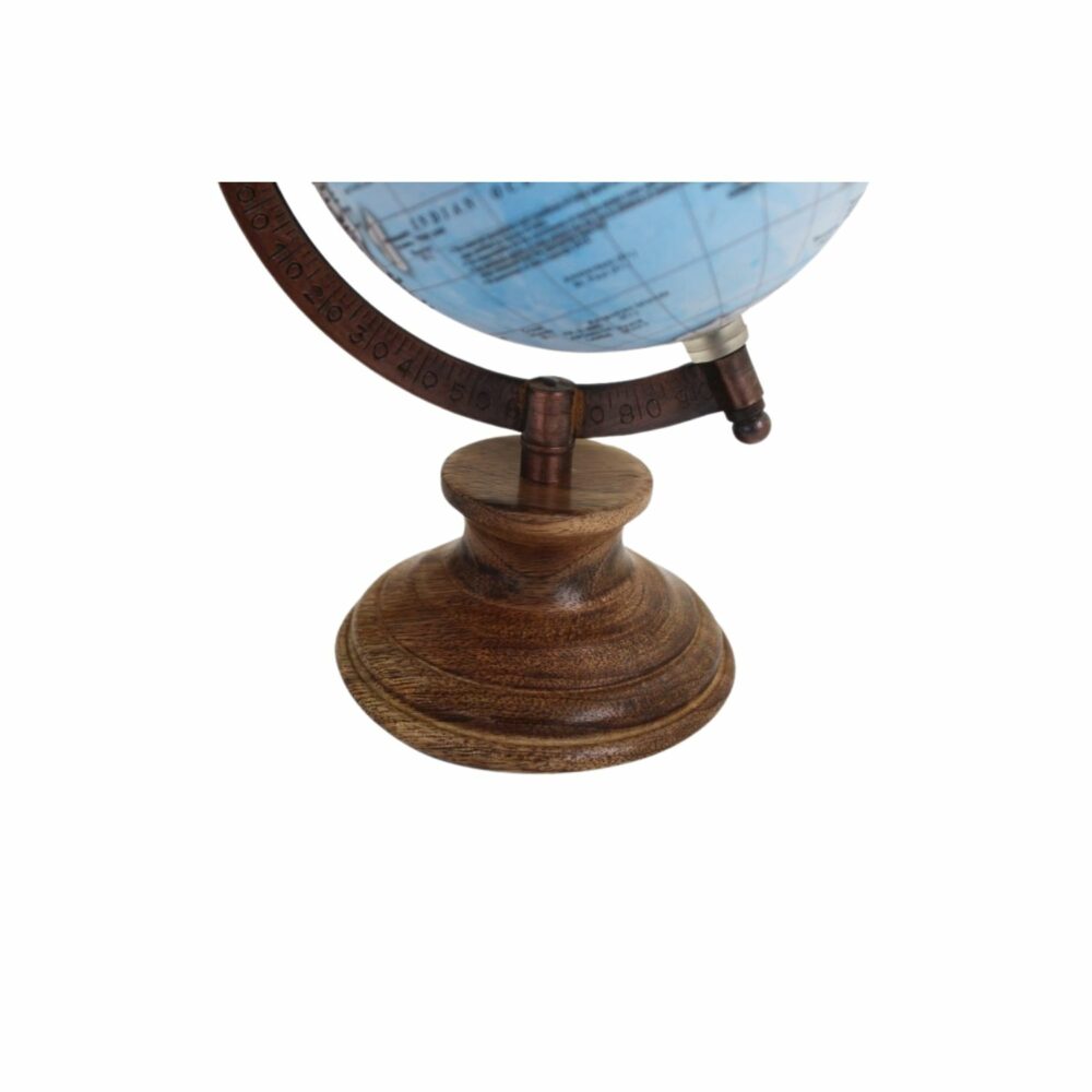 Globe Terrestre avec Carte Actuelle et Socle en Bois