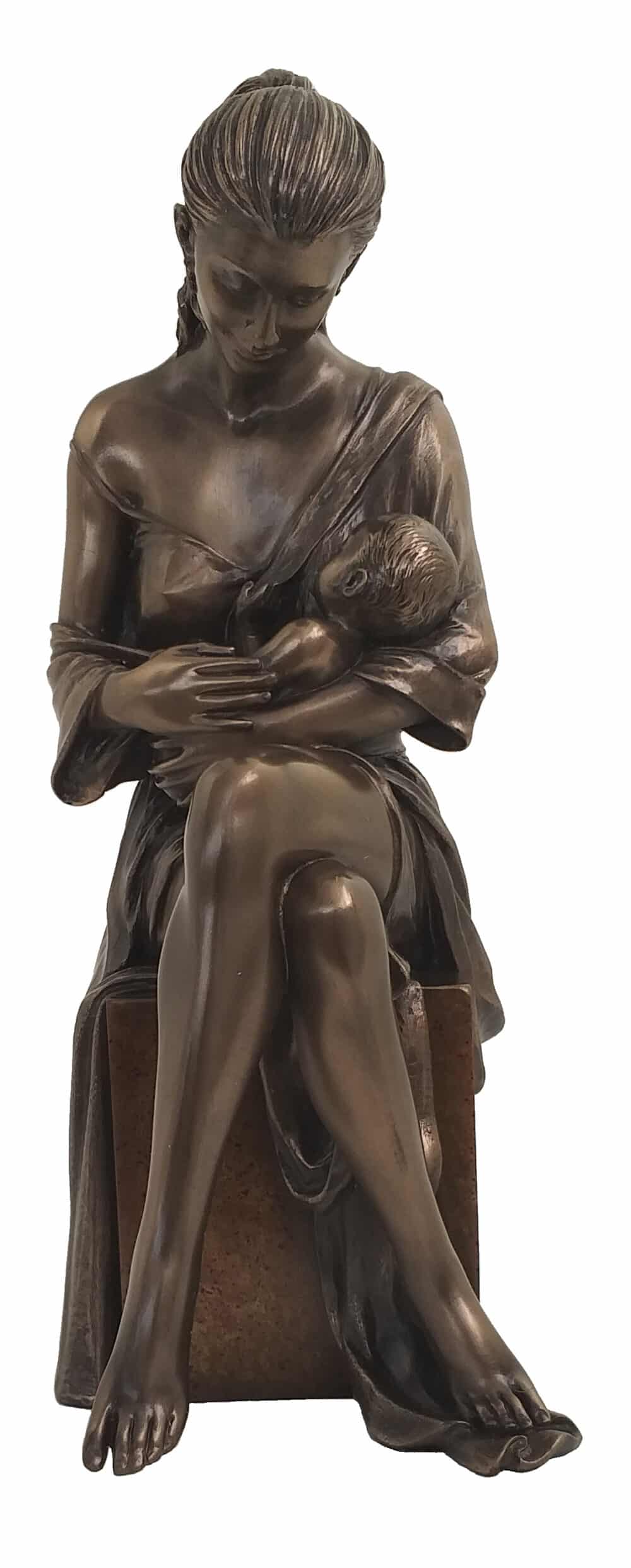 Statuette en Résine "Tendresse Maternelle" - Sculpture Mère et Enfant - Décoration Intérieure