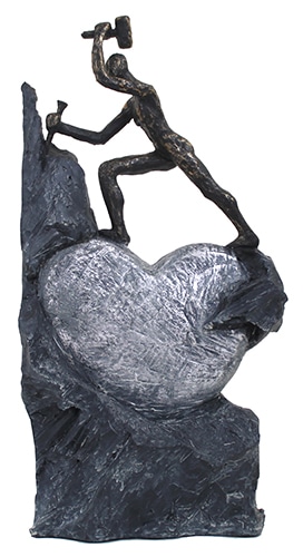 Statuette en Resine "Le Forgeron du Cœur" - Sculpture d'Art Contemporain