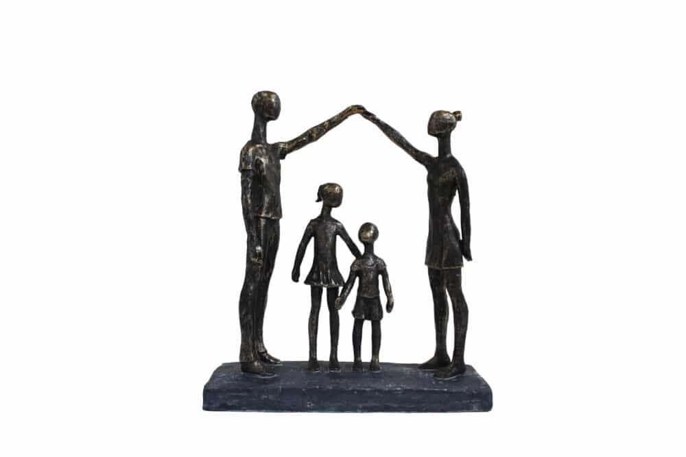 Statuette Famille en Bronze - Le Toit d'Amour et de Protection