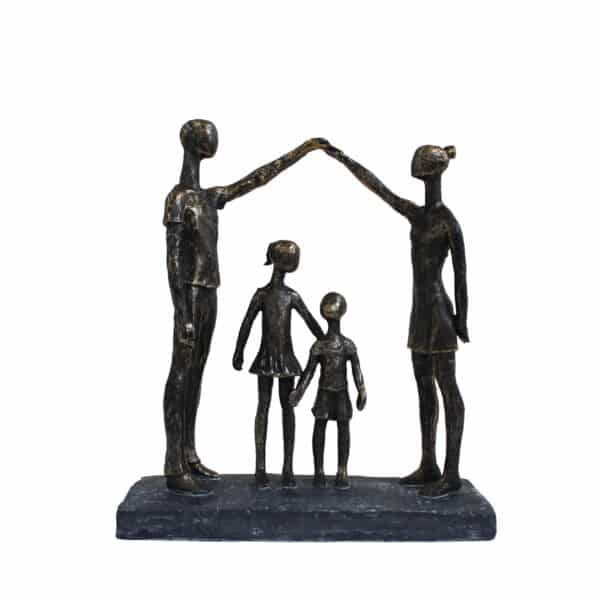 Statuette Famille en Bronze - Le Toit d'Amour et de Protection