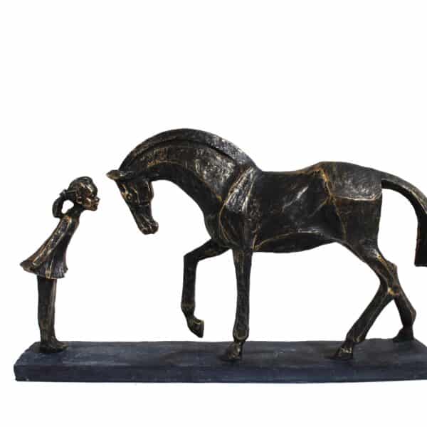 Statuette "Amitié Éternelle" – Petite Fille et Cheval