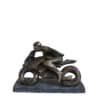 Statuette du Motard en Course – Sculpture Moderne en Résine Finition Bronze