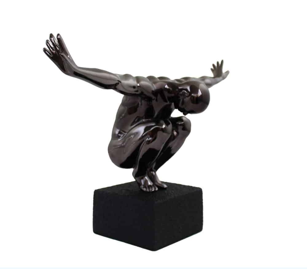 Statuette Moderne en Résine Noire "L'Equilibre"