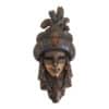 Statuette Masque Venitien En Resine Finition Bronze Masque de Statuette en Bronze avec Plumes et Turban