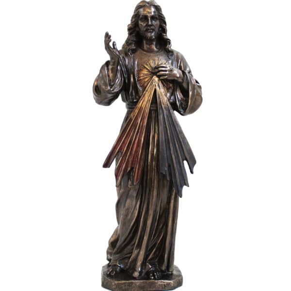 Statuette Divine Miséricorde en Résine - Jésus Christ Sacré-Cœur