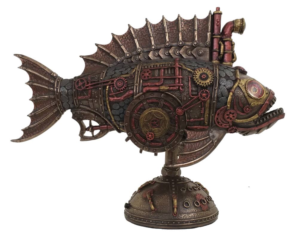 Statuette Steampunk Poisson Mécanique - Décoration Originale et Unique