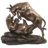 Statuette en Bronze "Taureau et Ours en Combat"