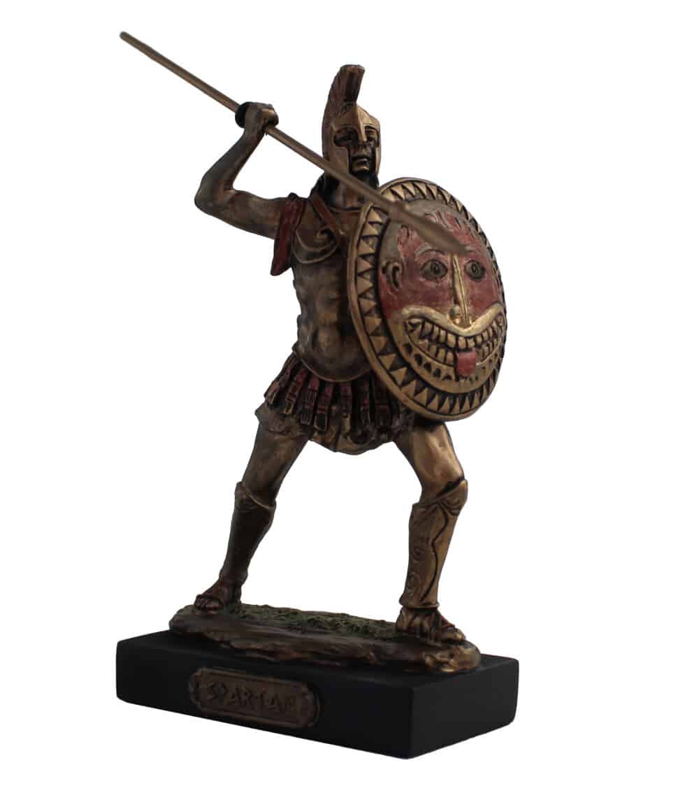 Statuette Guerrier Spartiate en Bronze - Figurine de Collection Historique