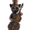 Statuette Steampunk Chat Musicien avec Violoncelle | Figurine Décorative Vintage en Résine